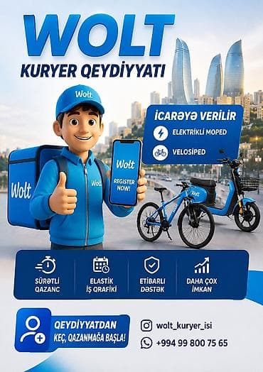 İş: Moto-kuryer tələb olunur, Gündəlik ödəniş, Təcrübəsiz — 1