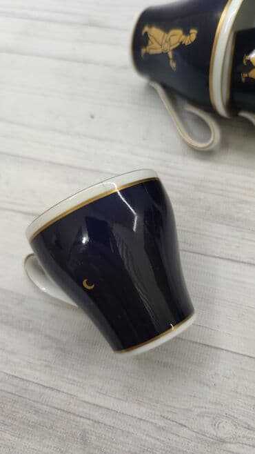 kofe servisi: Qəhvə dəsti, rəng - Göy, Kobalt, Reichenbach, 6 nəfərlik, Azərbaycan — 3