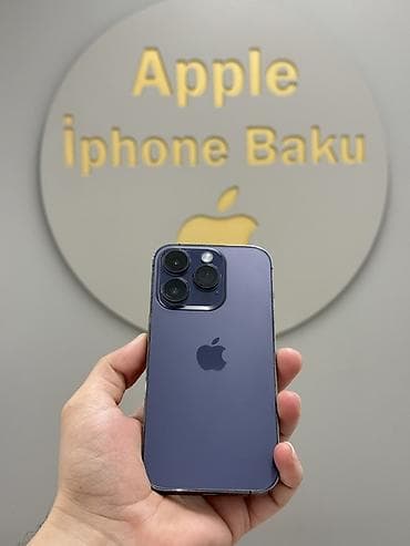 ipona: IPhone 14 Pro, 128 GB, Deep Purple, Zəmanət, Simsiz şarj, Face ID — 1