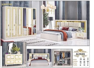 угловая тумба: Двуспальная кровать, 2 тумбы, Турция, Новый — 1