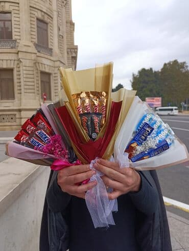 belçika şokoladı qiyməti: Buketlerin S/M/L ölçüləri mövcuddur, hal hazırda endirimdədir, qiymət — 1