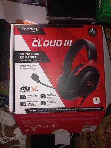 nintendo 2: HyperX Cloud III Gaming Headset - dtsX dəstəyi ilə çevrəli, detallı — 1