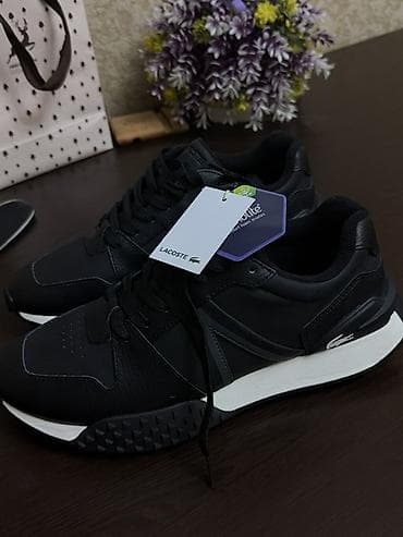 lacost: Lacoste L‑Spin Deluxe Leather kişi krossovkası - Rəng: qara (ağ orta — 1