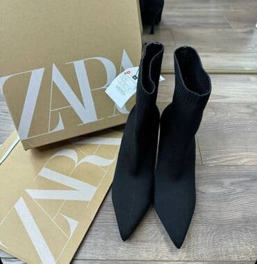 женские черные ботильоны: Zara, Размер: 36, цвет - Черный, Новый — 3