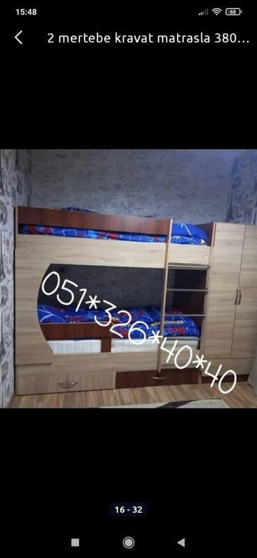 tek çarpayı: Oğlan və qız üçün, Yeni, Çarpayı, Matras ilə, Siyirməsiz — 11