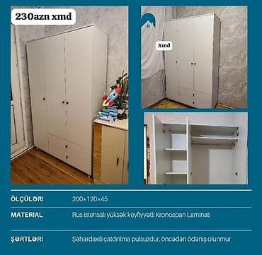 wfanerler: 3 qapılı, Siyirməli, Digər rəng, Digər material, Açılan, Düz dolab — 1