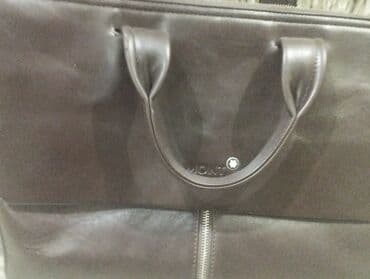 qaşlı çanta: Montblanc qadini üçün iş çantası - Material: hamar, tünd qəhvəyi dəri — 4