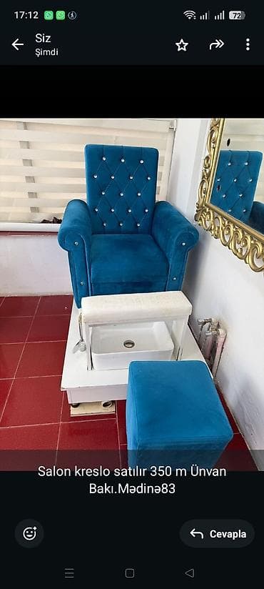 masa satışı: Salon kreslo satılır 350 m Ünvan Bakı.Mədinə83 — 1