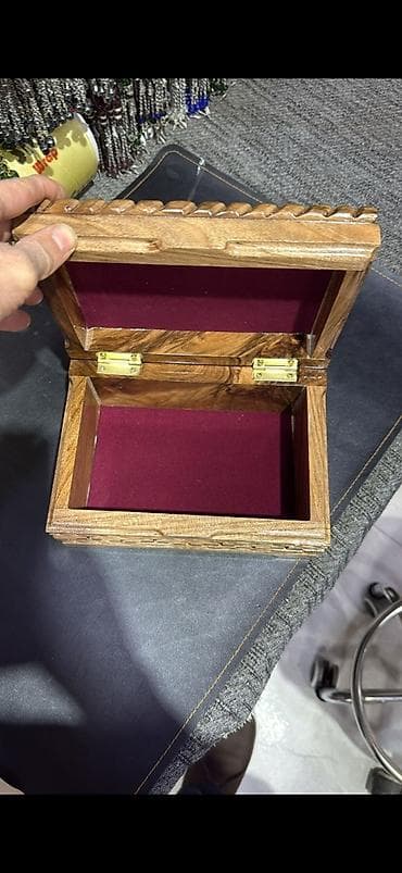 dekor sekilleri: Oyma naxışlı taxta qutu dəsti Qiymət müxtəlifdir. - Material: tam — 2