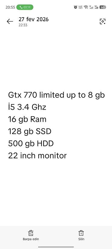i7 4790k prasessor: Gaming stolüstü kompüter seti - Videokart: NVIDIA GTX 770 (yaddaş — 2