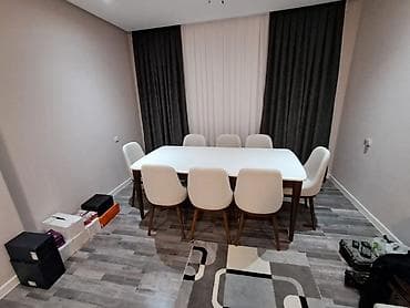 Qonaq otağı üçün, Yeni, Açılan, Dördbucaq masa, 8 stul