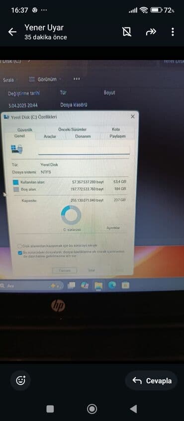 Masaüstü kompüterlər və iş stansiyaları: HP noutbuk alt tarafında küçük bir çatlak vardır ama hiç bir — 12