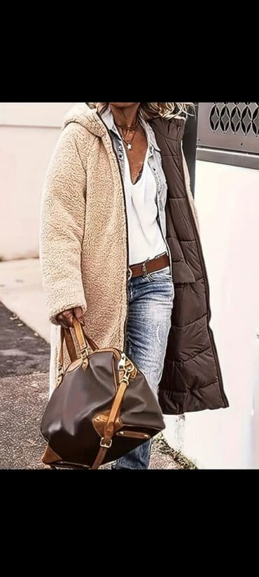 ucuz paltolar: İsti qış dəsti: çevrilə bilən kapüşonlu uzun palto və qısa çəkmələr - — 4