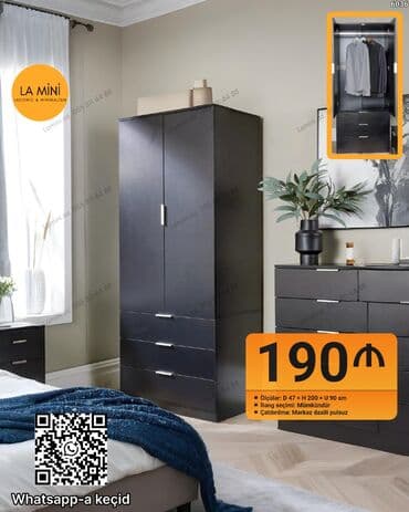 Açılan, 2 qapılı Düz dolab, Qarderob, paltar dolabı