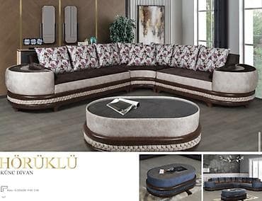Hörüklü künc divan dəsti Fabrik istehsalı mebellərin topdan qiymətlə