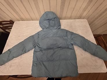 turkce pencek: Açıq mavi rəngli qışlıq puffer gödəkçə - Model: kapüşonlu, uzunqol — 2