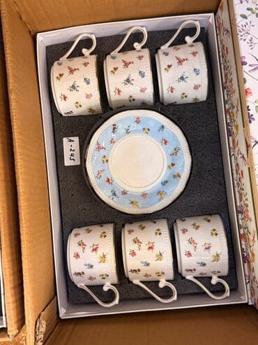 набор художника: Чайный набор, цвет - Белый, Фарфор, 6 персон — 8