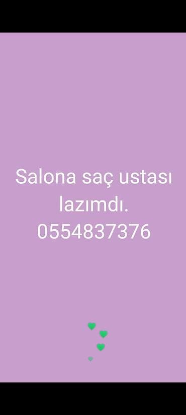 online operator isi: Salon üçün saç ustası axtarılır. Tələblər və işin təsviri: - Qadın və — 1