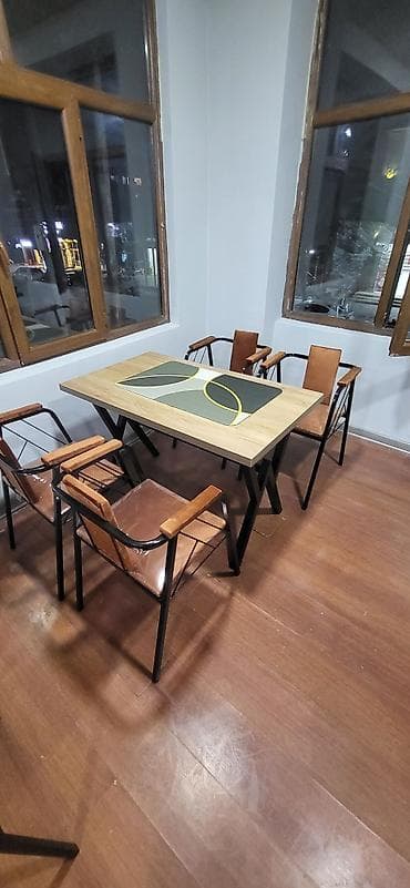 ustullar: Skameykalar ilə, Düz masa, 4 nəfər, Azərbaycan, Zəmanətli, Kredit yoxdur, Ödənişli quraşdırma — 6