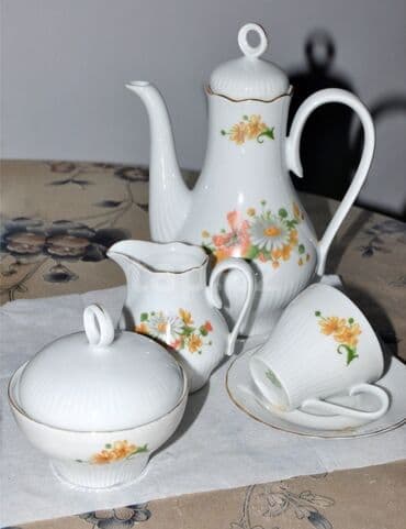 Quruducular: Çay dəsti, Farfor, 1 nəfərlik, Almaniya — 2