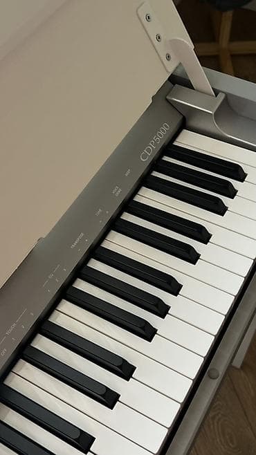 adapt: Medeli rəqəmsal piano – elegant ağ/gümüş korpus və qapaqlı konsol — 5