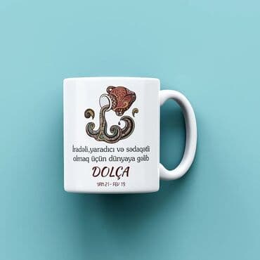 принт на футболку баку: Burclerle fincanlar hazirlanir.istenilen Ad,tebrik,urek sozleri — 3