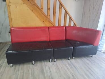 kunc divan metbex ucun: Modul künc oturacaq – 3 hissədən ibarət - Dizayn: qırmızı kürsü — 1