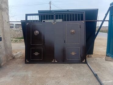 жер тошок: Железо Дворовые ворота, Распашные, 3 м, Механические, С дверью, цвет - Голубой, Нет кредита, Платная установка, Платная доставка — 42