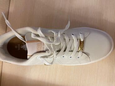 rezin botlar: USPA ağ rəngli sniker - Rəng: tam ağ, qızılı detallarla - Brend — 4