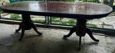 стол массив: Qonaq masası, İşlənmiş, Taxta, Oval masa — 1