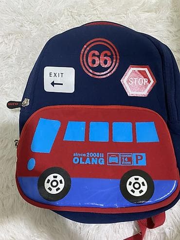 oyunca: Uşaq üçün bel çantası – OLANG - Rənglər: tünd göy və qırmızı - Ön — 1