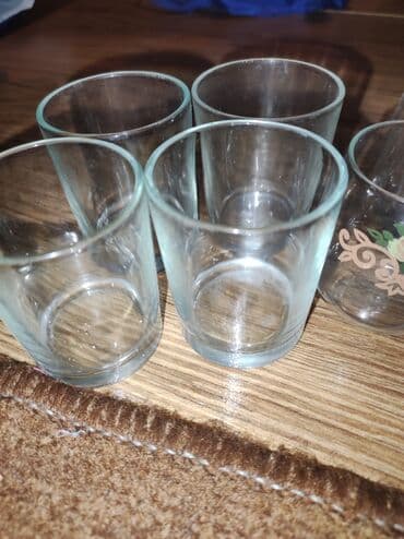 qedmi qablar: Qədəhlər, rəng - Ağ, Şüşə, 6 ədədli dəst, SSRİ — 4