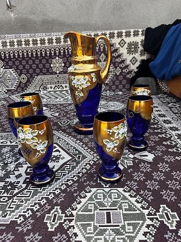konfet qabl: Məhsul: Mavi şüşədən dekorativ süfrə dəsti Təsvir: - Klassik — 1