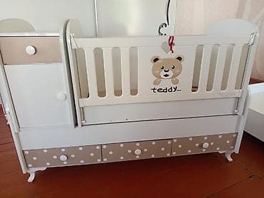 Uşaq beşiyi – “Teddy” dizaynı - Rəng: ağ və bej tonlarında, alt