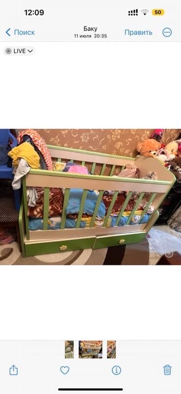 ağ uşaq carpayısı: Oğlan və qız üçün, Dördbucaq, Beşik, Dəst ilə, Matrassız, Yellənmə mexanizmsiz — 1