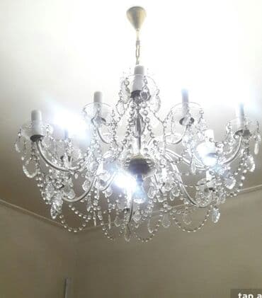 lüstür şəkilləri: Çılçıraq, 7 lampa, Xrustal — 1