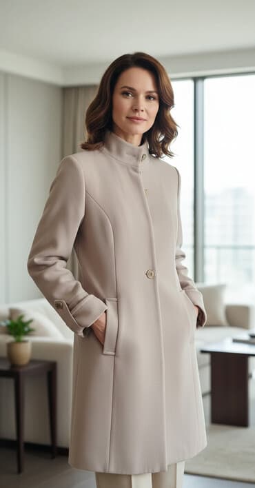 krasofkalar qadin ucun: Palto, L, rəng - Bej — 1
