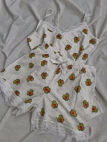 topdan geyim: Qadın pijama dəsti – nazik askılı top və şort - Model: 2 hissəli — 4