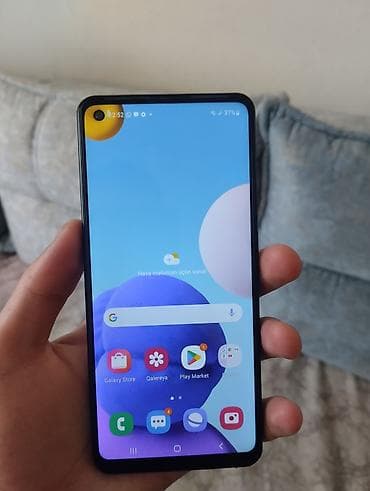 philips xenium 9@9z: Samsung Galaxy A21S, 32 GB, rəng - Qara, Barmaq izi — 1