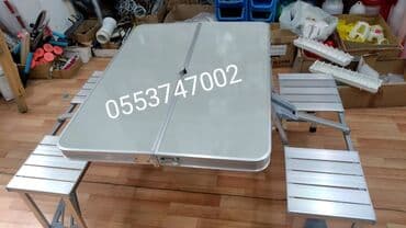 stol və stul dəstləri: Piknik masası Açilib yiğilan çomadan şekilinde daşina bilen 4 neferlik — 1