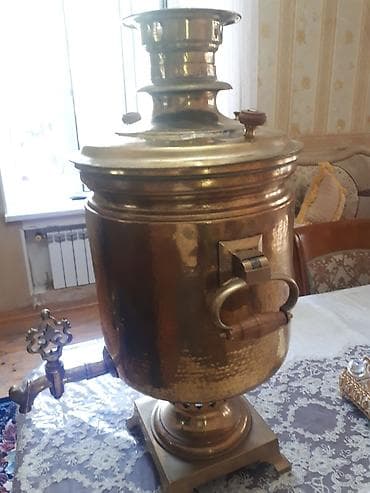 самовар антикварный: Старинный самовар, 1870 год, Медь, Состояние: Отличное — 6