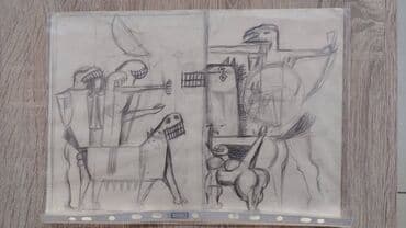 qedimi qol saat: Оригинальная графика. Камал Əhməd (Kamal Ahmed) Батальная композиция — 3