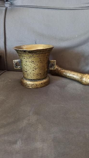 mis samovar: Məhsul: Bürkə və dəstə (havan) 1900 год бронза высата 10 см - — 2