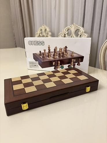 Самокаты: Taxta şahmat dəsti – qutu tipli, qatlanan model - Material: lövhə və — 1