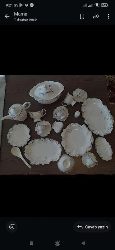 hascevher granit tava: Nahar dəsti, rəng - Ağ, Farfor — 3