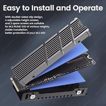 ssd disc: M.2 NVMe SSD üçün alüminium radiator (soyuducu) - Ultra-nazik dizayn — 3