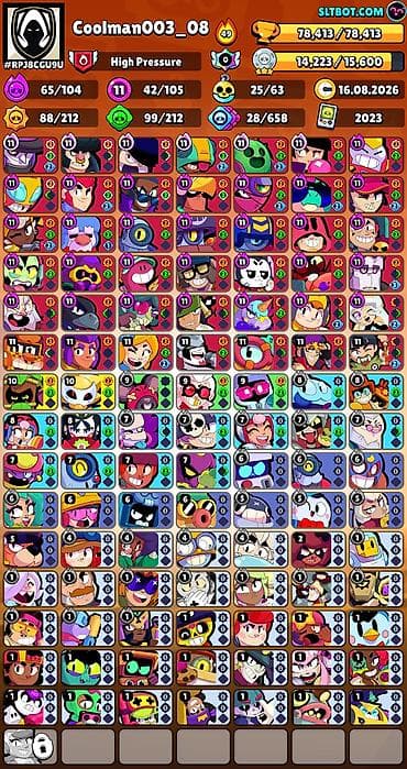 Brawl Stars hesabı – Coolman003_08 - Kuboklar: 78,413 - Reytinq — 3