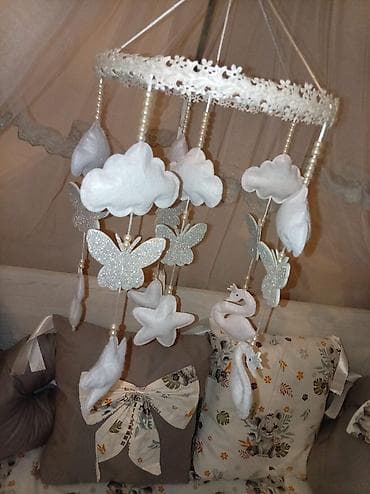 tül beşik: Oğlan və qız üçün, Yeni, Dördbucaq, Beşik, Dəst ilə, Yellənmə mexanizmsiz — 3