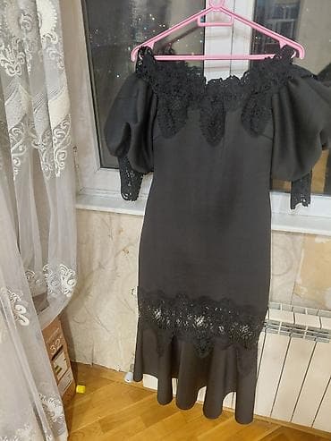 partalar: Qara ziyafət/libas - Rəng: tam qara - Model: çiyinlər açıq — 2