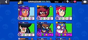 11 kabro: Brawl Stars Hesabı Kupa: 56400+ Karakterlər: Bütün karakterlər — 4